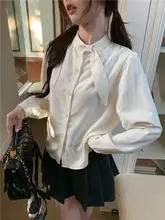 立ち襟デザインのふんわりブラウス【甘めリボン・体型カバー・カジュアル】（セットアップ対応）