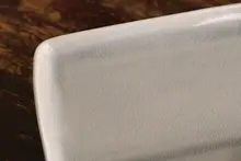 ベルギーブランドの浅灰色陶器製長方形魚皿【窯変氷裂釉・寿司皿用】