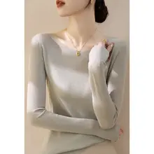 ワンショルダー 長袖ニットトップス【シンプルデザイン・秋冬用】