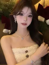 山茶花デザインのパールネックレス＆ブレスレット【高級感・エレガントスタイル】