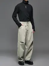 高品質復古工装パンツ【ウォッシュ加工・ビジネススタイル・ワイドレッグ・ゆったりシルエット】