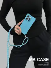 スマホケース ストラップ付き 斜め掛け ネックストラップ 長さ調節可能 四隅ストラップホール 耐衝撃 全方位保護 レディース 上品 アクアブルー iPhone対応