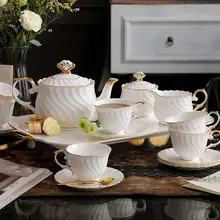 高級骨瓷製 英式アフタヌーンティーセット【コーヒーカップ・陶器・贈り物に最適】（セットアップ対応）