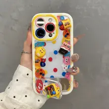 カラフルな豆デザインのiPhone用クリアケース【適用機種多数】