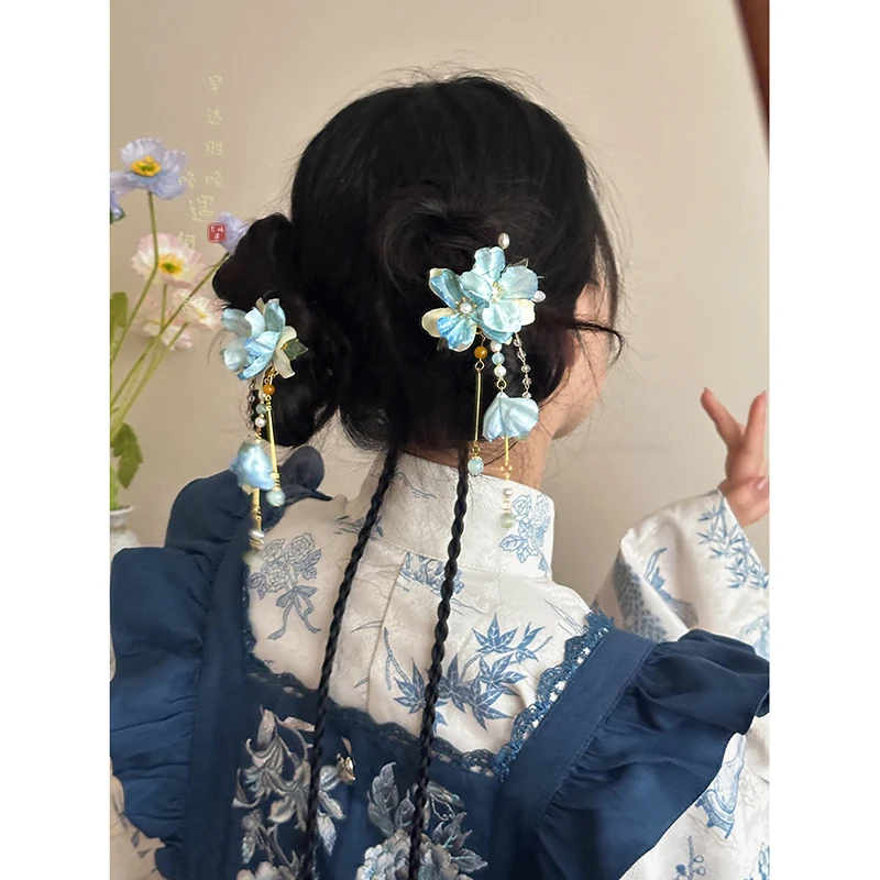 つまみ細工 髪飾り 七五三 に最適な新中式花フラワー付きタッセルヘアクリップの選定ガイド