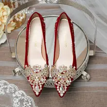 快適さを追求した赤いハイヒールウェディングシューズ【新婦用・二通りの着用が可能】
