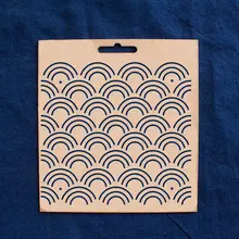 刺し子刺繍用ハンドメイドテンプレート【青海波模様・パッチワーク用】