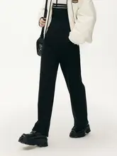 高腰ダブルボタン保温スリムストレートパンツ【冬用・長ズボン・レディース】（セットアップ対応）