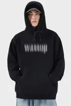 パーカー メンズ レディース 裏起毛 厚手 オーバーサイズ ぼかし ロゴ ストリート 秋冬 ペア 「WASSUP HEODS」