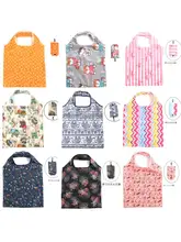 花柄スマホポーチ【折りたたみエコバッグ・ショッピング・手提げタイプ】