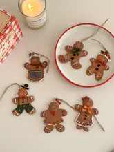 ジンジャーブレッドマン 装飾 吊るし飾り クリスマスツリー装飾 DIY 小飾り 擬似クッキー