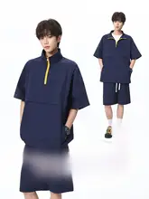 極上の柔らかさ！半袖ハーフジップTシャツとショートパンツ【夏用・カジュアル・メンズ】（セットアップ対応）