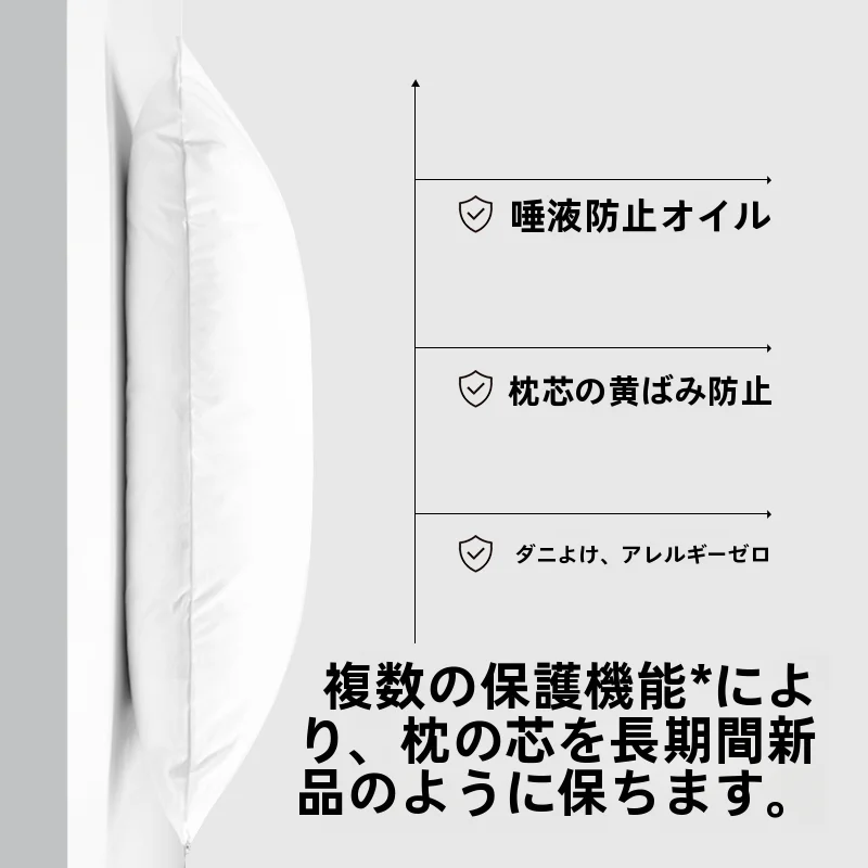 ウォッシャブル 防水防ダニ 枕カバー【油や汗から保護・抗黄変・抗カビ効果】（セットアップ対応）