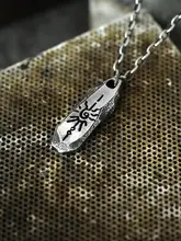 純銀製 男性用願い石ネックレス【モダンデザイン・隕石ペンダント】