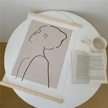 抽象線画人物デコレーションアート【寝室用・壁掛け・布製・おしゃれ】