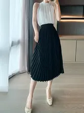 プリーツスカート ミニスカート レディース ミディ丈 ホワイト 夏用 スカート スリム効果