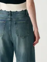 LRRE ハイウエストストレートワイドデニムパンツ【女性用・フィット・スラリ効果】