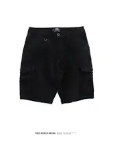 FREEWORLD ブランド 夏用 ワークスタイル 多ポケット ショートパンツ【厚手・ウォッシュ加工・ストレート】