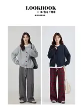 おしゃれなデザインのグレーゆったりカーディガン【秋冬用・極上の柔らかさ】（セットアップ対応）