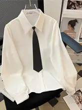 レディース 長袖白シャツ【秋冬用・カジュアル・通勤スタイル・ゆったりサイズ】