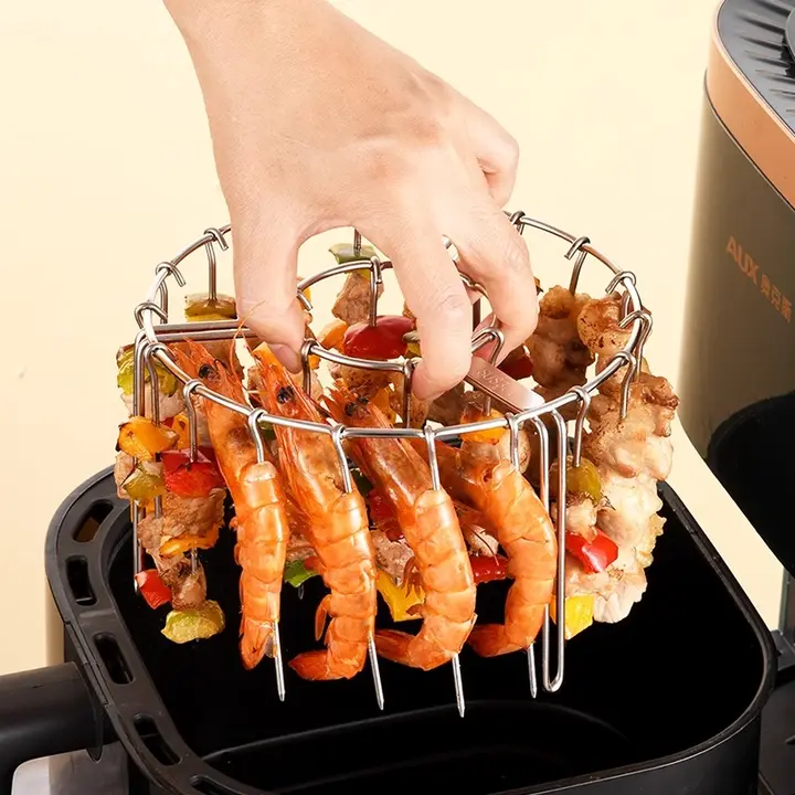 エアフライヤー用 グリルラック 縦型 串焼きラック ステンレス オーブン 家庭用 「onlycook」