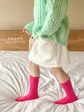 子供用 春秋薄手コットン中筒ソックス【カラフル・ドーパミンデザイン・堆堆ソックス】
