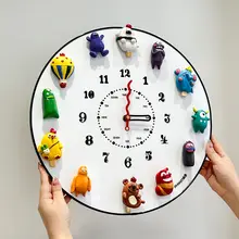 デザイン性の高い冷蔵庫用マグネット掛け時計【可愛いアート装飾・DIY対応】