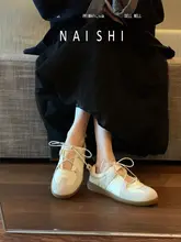 羊皮製 バレエ風メリージェーンシューズ【穴あけ不要・透気性・カジュアル】