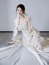 魅力的な魚尾レースの軽婚礼ドレス【マーメイドスタイル・チューブトップ】