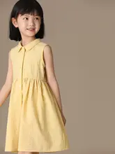 親子コーデに最適！子供用 ノースリーブワンピース【シンプルなシャツカラー・夏用・軽やか】（セットアップ対応）