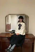 小柄向けリボン付きドールカラーウールコート【冬用・極上の柔らかさ・ホワイト】