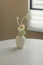 陶製の花瓶【シンプルで高級感あるデザイン・インテリア装飾用・家庭やホテルのテーブルに最適】