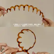 シンプルで洗練されたデザイン！波状トップヘアバンド【黒・フェイスラインを引き立てる・フワフワ感】