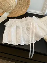 レース重ね着の上品な白いチュニック【デニムパンツとスカート併用】（セットアップ対応）