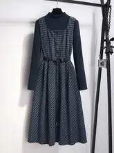 レトロフランネルチェックワンピース【秋冬用・ノースリーブ・2点セット対応】