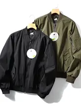 おしゃれなデザインの秋用 メンズ風防ジャケット【バイカラーボンバージャケット・ルーズフィット】