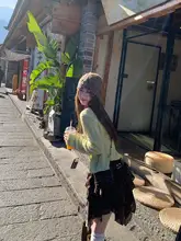 春にぴったりな透かし編みニットカーディガン【薄手・グリーン・女性用】