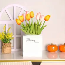 フェイクフラワー チューリップ デコレーション オブジェ リビングルーム テーブル 花束 高級 高品質 偽花
