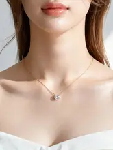 鼻くそダイヤモンドペンダントネックレス【軽やかなデザイン・上品・ロックボーンチェーン】