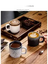 Tlife Enjoy 陶器製カフェマグカップ【シンプル・和風・レトロデザイン】