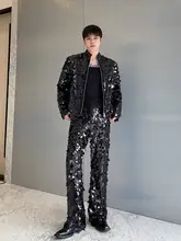 トレンド感あふれる短丈ジャケット【秋冬用・ビジュー装飾・スタンドカラー・メンズ】