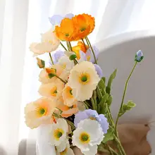 高級感のある本物そっくりの虞美人の造花ブーケ【インテリア・リビング・ダイニング用】