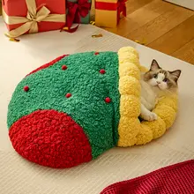 冬用保温ハーフクローズド猫ハウス【深い眠り用・トンネル式デザイン】
