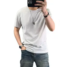 麻混短袖Tシャツ【シンプルデザイン・薄手・通気性・クルーネック】