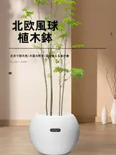 大きいサイズの樹脂製花盆【黒金剛・丸型・上品なデザイン】
