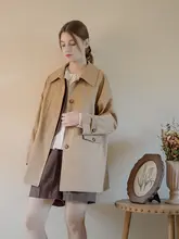 Marchnoon カーキ色コットン風衣【デザイン性のあるゆったりシルエット・小柄向け】