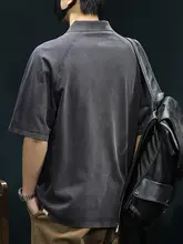 極上の��柔らかさ コットン製 ポロシャツ【メンズ・半袖・レトロデザイン・ウォッシュ加工】