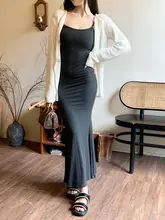 美スタイルを引き立てるフィッシュテールドレス【スリーブレス・フランス風・秋用】