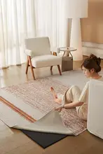 洗えるおしゃれなリビング用ラグ【猫の爪対策・こげ茶・北欧風・掃除が簡単】（セットアップ対応）