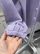 春秋用 レディース 長袖シャツ【コットンニット・開襟・ダボっとしたデザイン・淡い色合い】